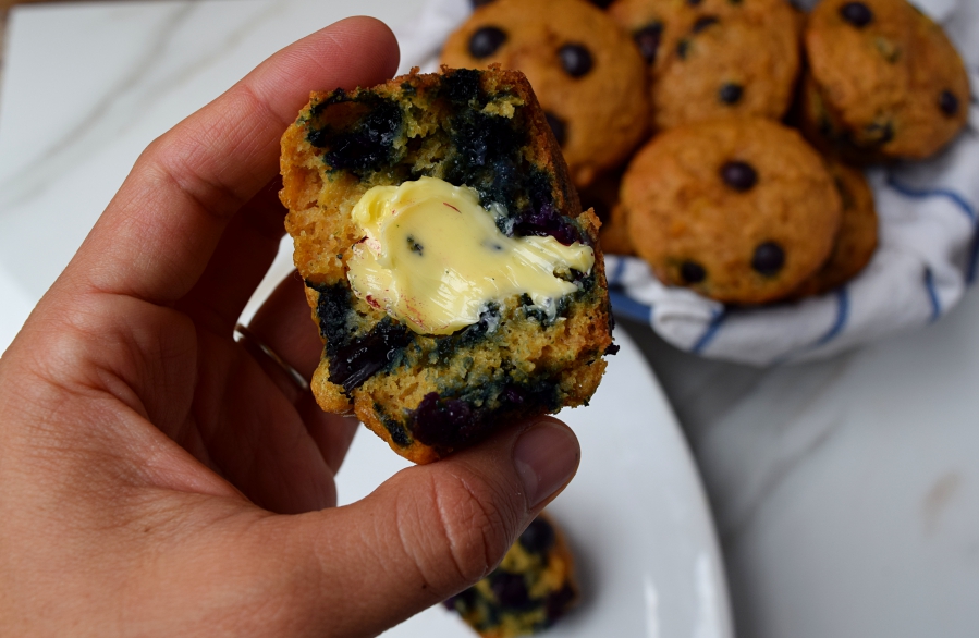 Healthy Pineapple Blueberry Muffins