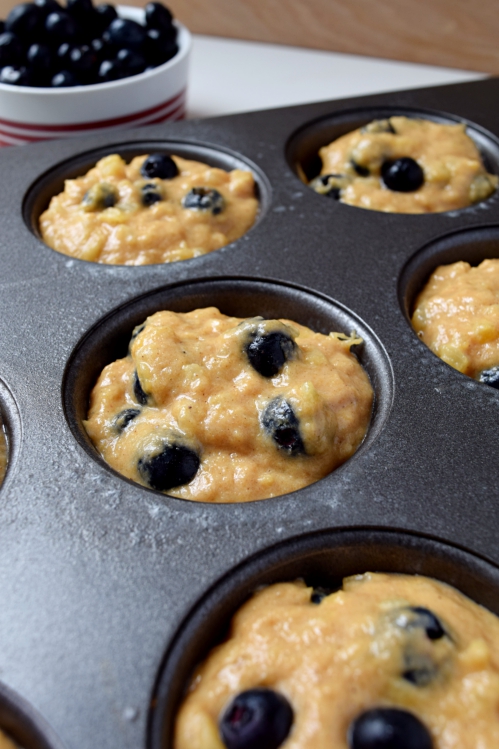 Healthy Pineapple Blueberry Muffins