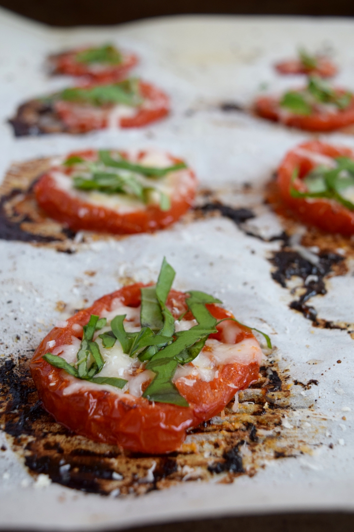 Roasted Tomatoes with Cheese and Basil
