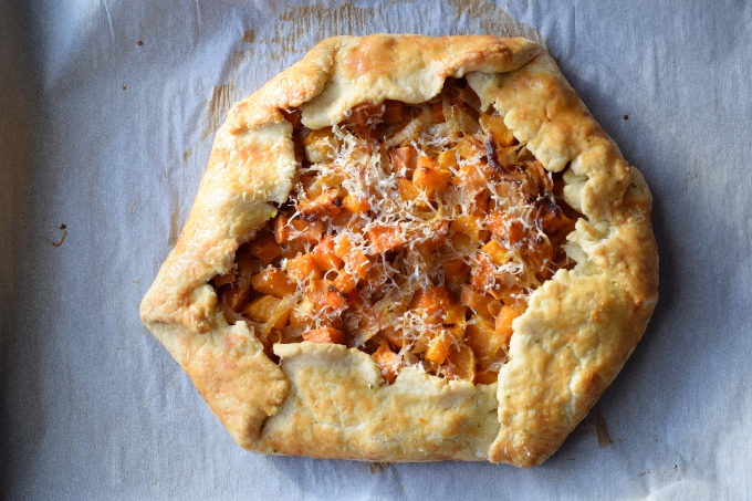 Butternut Squash and onion galette