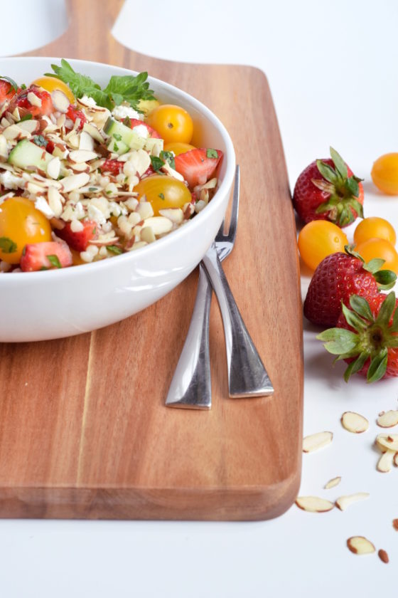 Strawberry Israeli Couscous Salad. #vegan #vegetarian #healthy #easy