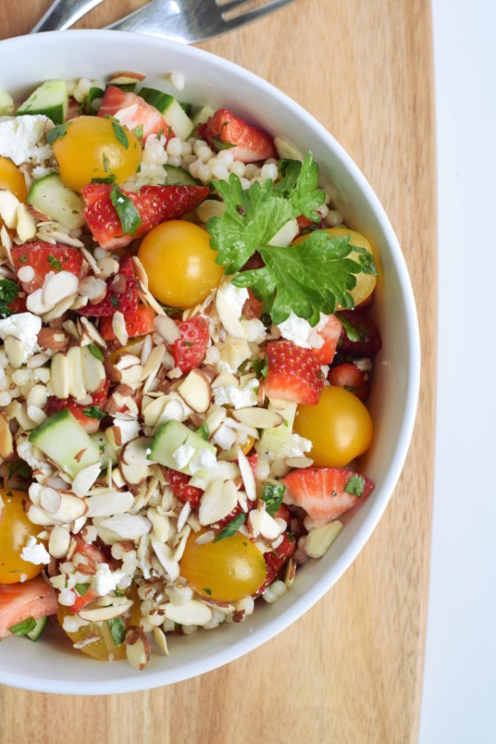 Strawberry Israeli Couscous Salad. #vegan #vegetarian #healthy #easy