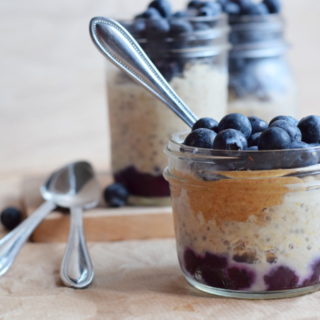 Peanut Butter and Jelly Chia Overnight Oats Parfaits