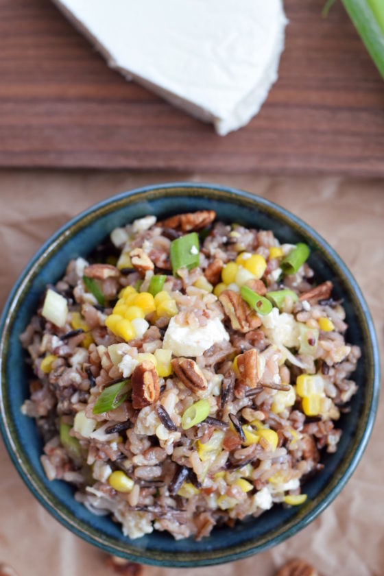 wild rice salad with corn and queso fresco #vegetarian #glutenfree