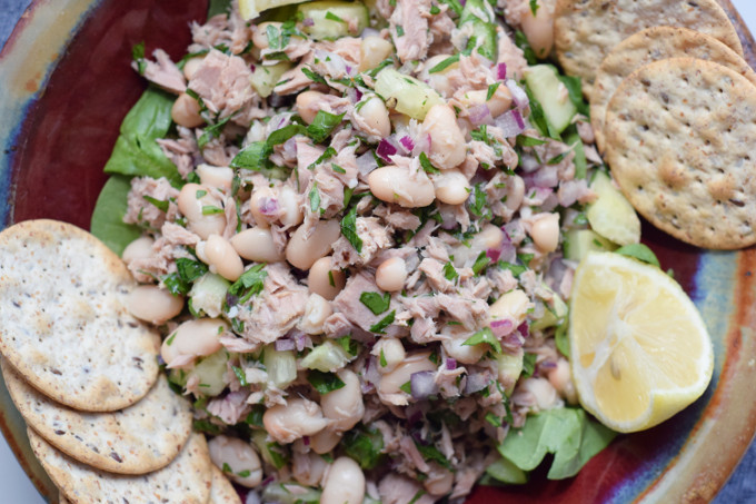 Tuna, White Bean and Parsley Salad (5 minute meal)