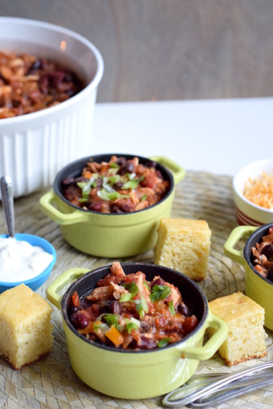 Slow Cooker Chicken and Bean Chili #Slow Cooker #Gluten-free #Paleo #Dairy-Free