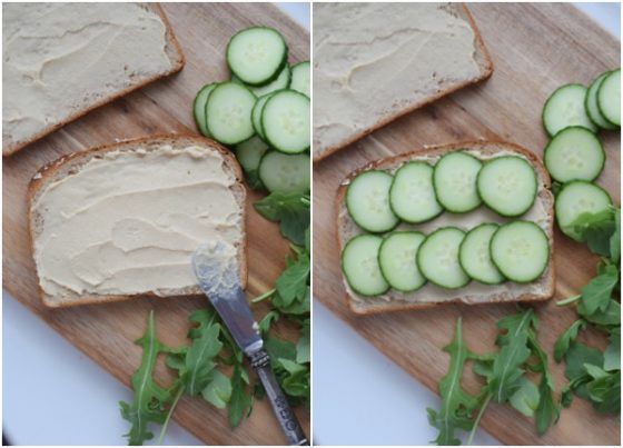 5 minute hummus and cucumber lunch sandwich #vegan #glutenfree #dairyfree