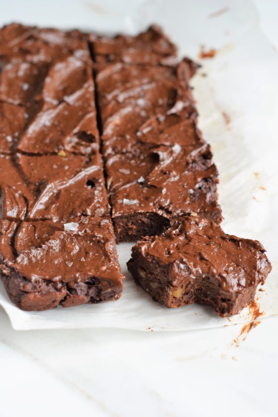 Black Bean Brownies with Chocolate Avocado Frosting